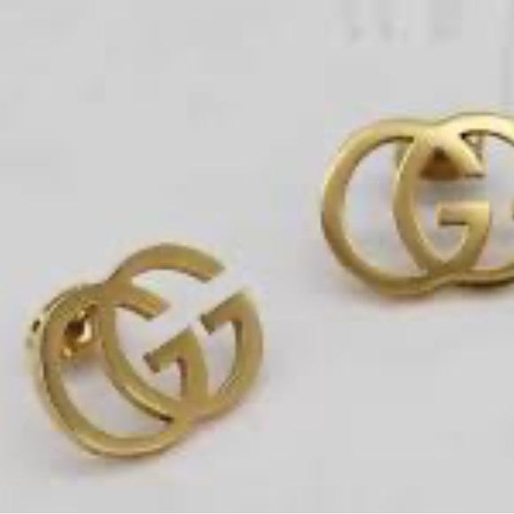 Gold Stainless Steel Logo Earrings Set - Picture 2 of 2